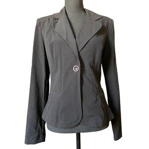 90's black stretch blazer Medium Y2K wide lapel single button